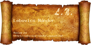 Lebovics Nándor névjegykártya