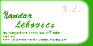 nandor lebovics business card